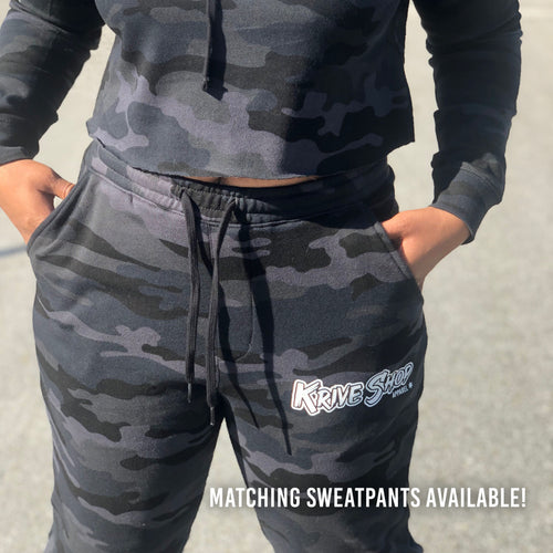 Occasional Adult Camo Cropped Hoodie - BLACK RACK